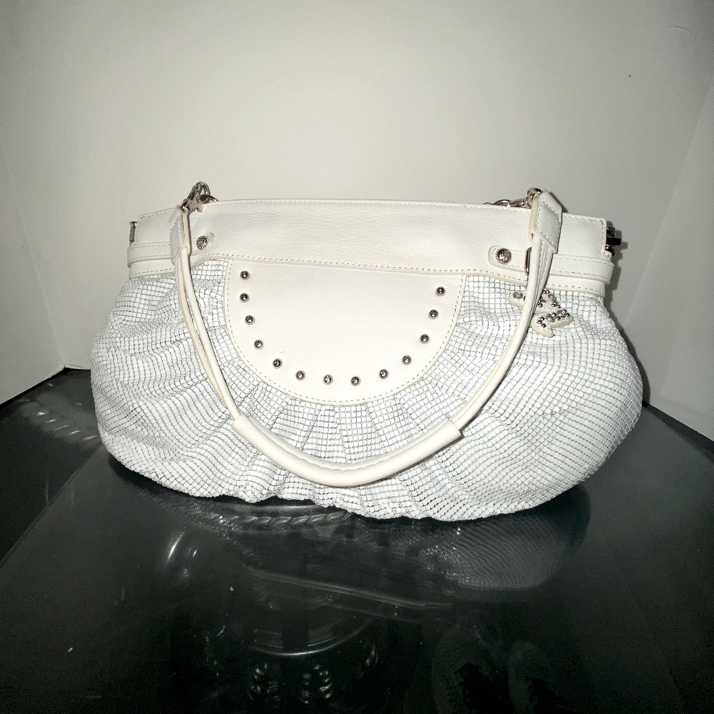 COLE HAAN METAL MESH AND LEATHER HANDBAG NEW